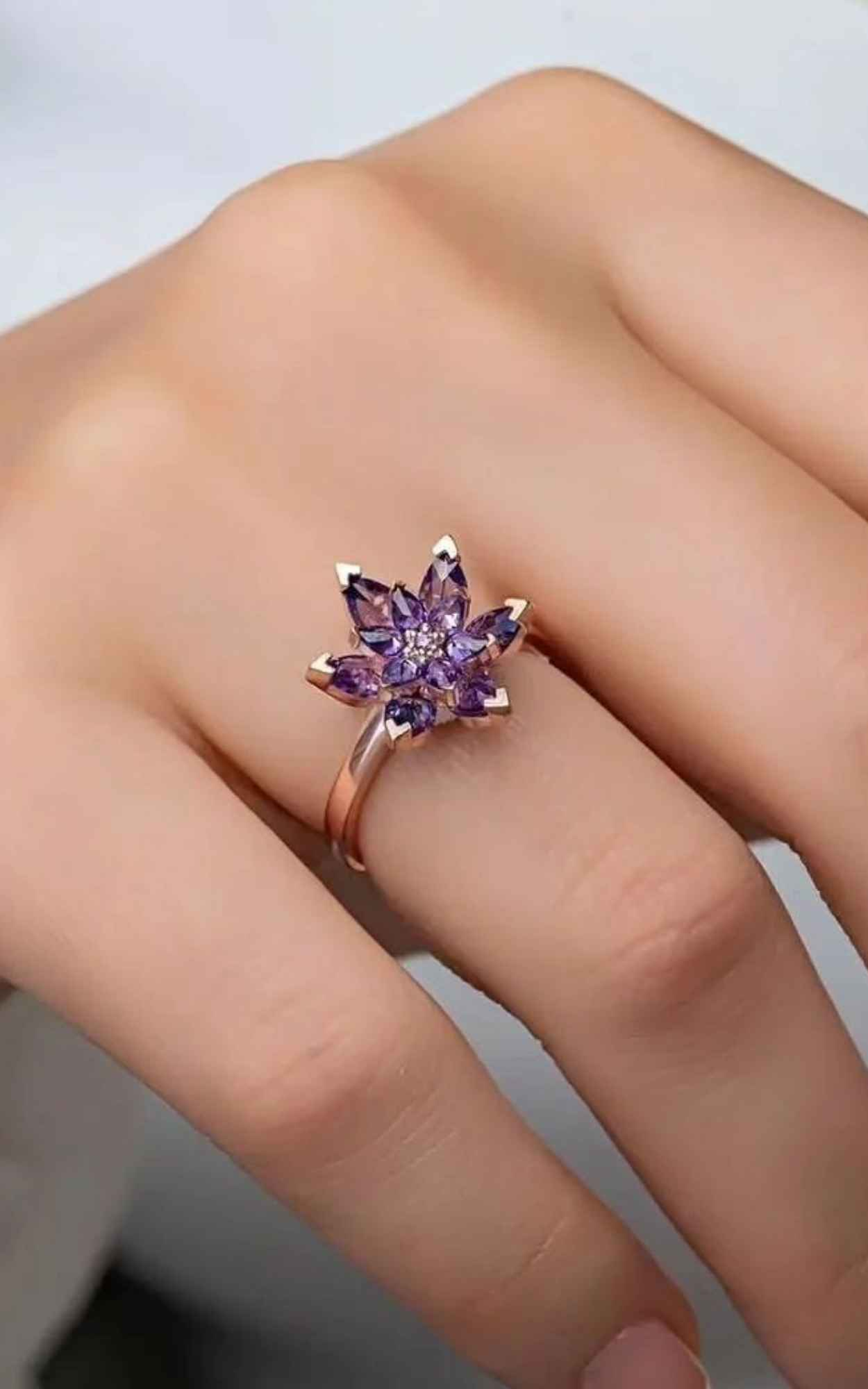 Purple flower Ring