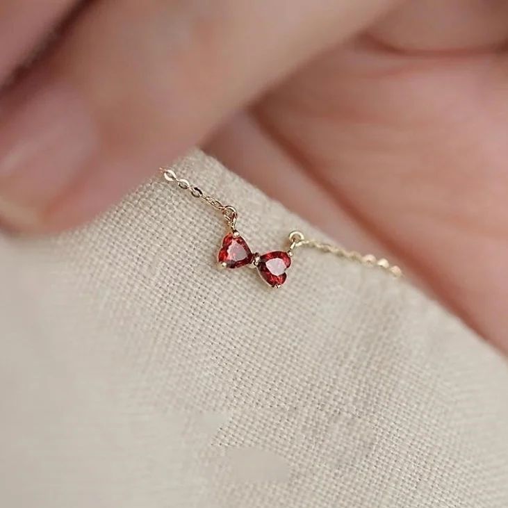 Ruby Bow Necklace