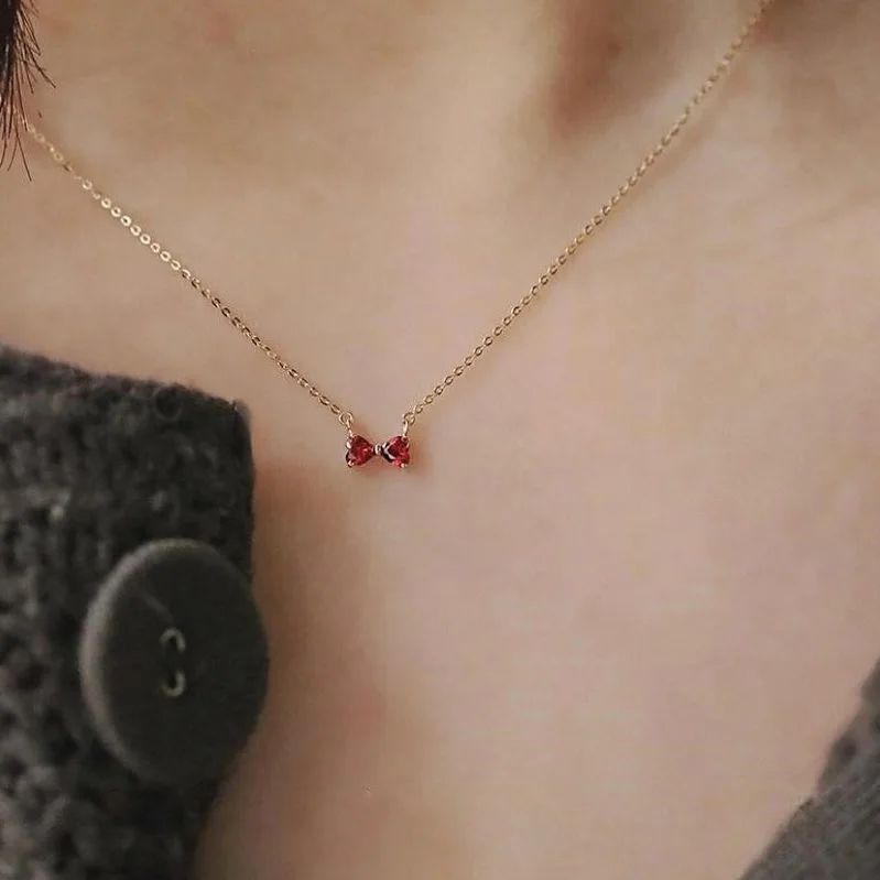 Ruby Bow Necklace