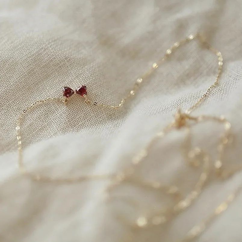 Ruby Bow Necklace
