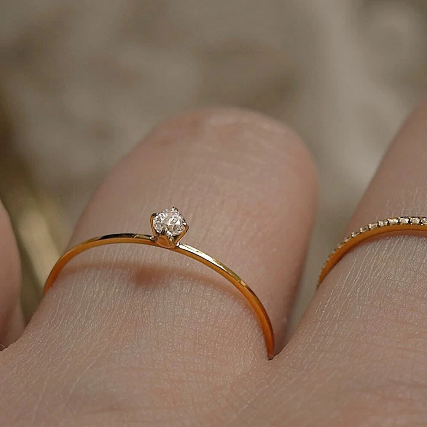 Lækker solitaire ring