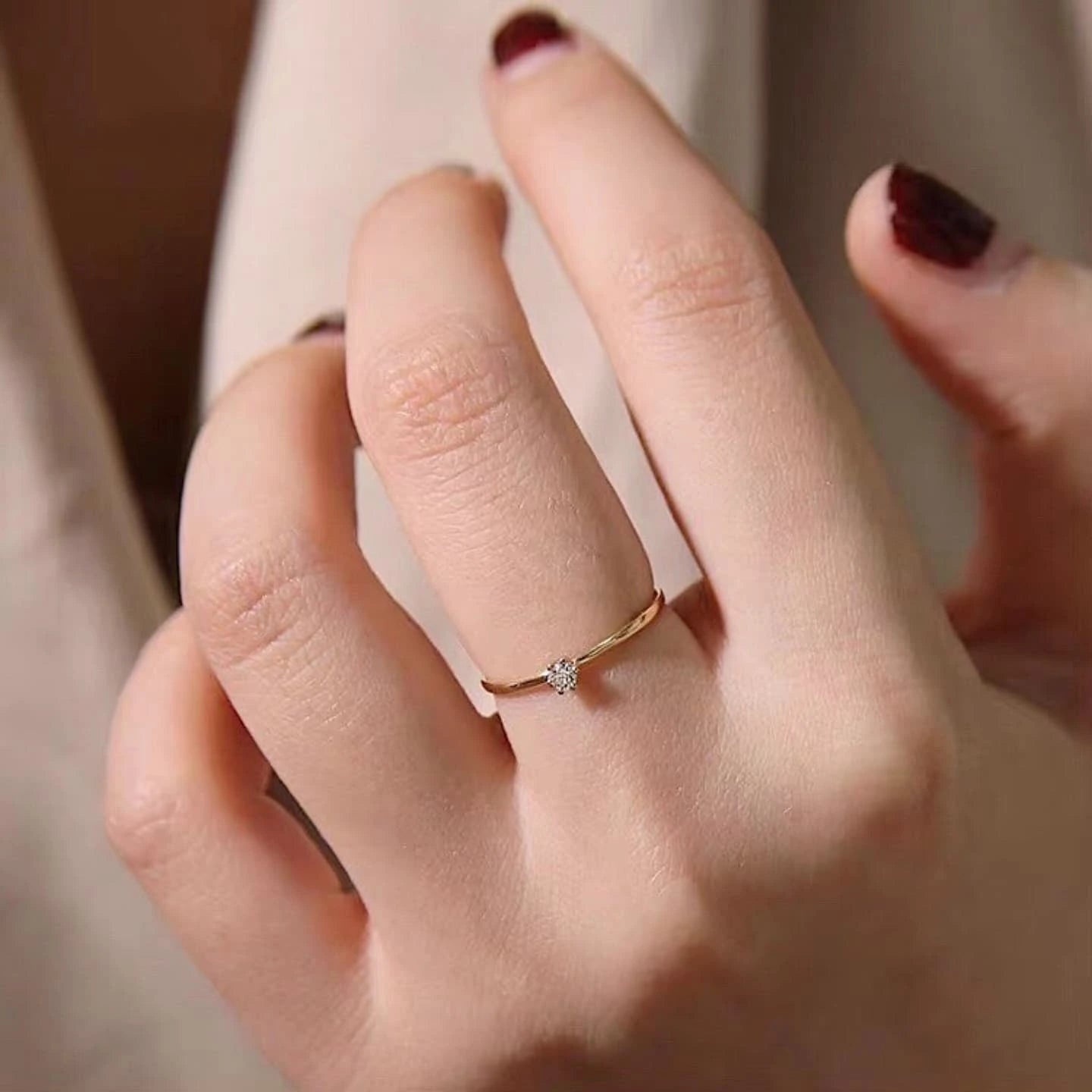 Bague solitaire délicate