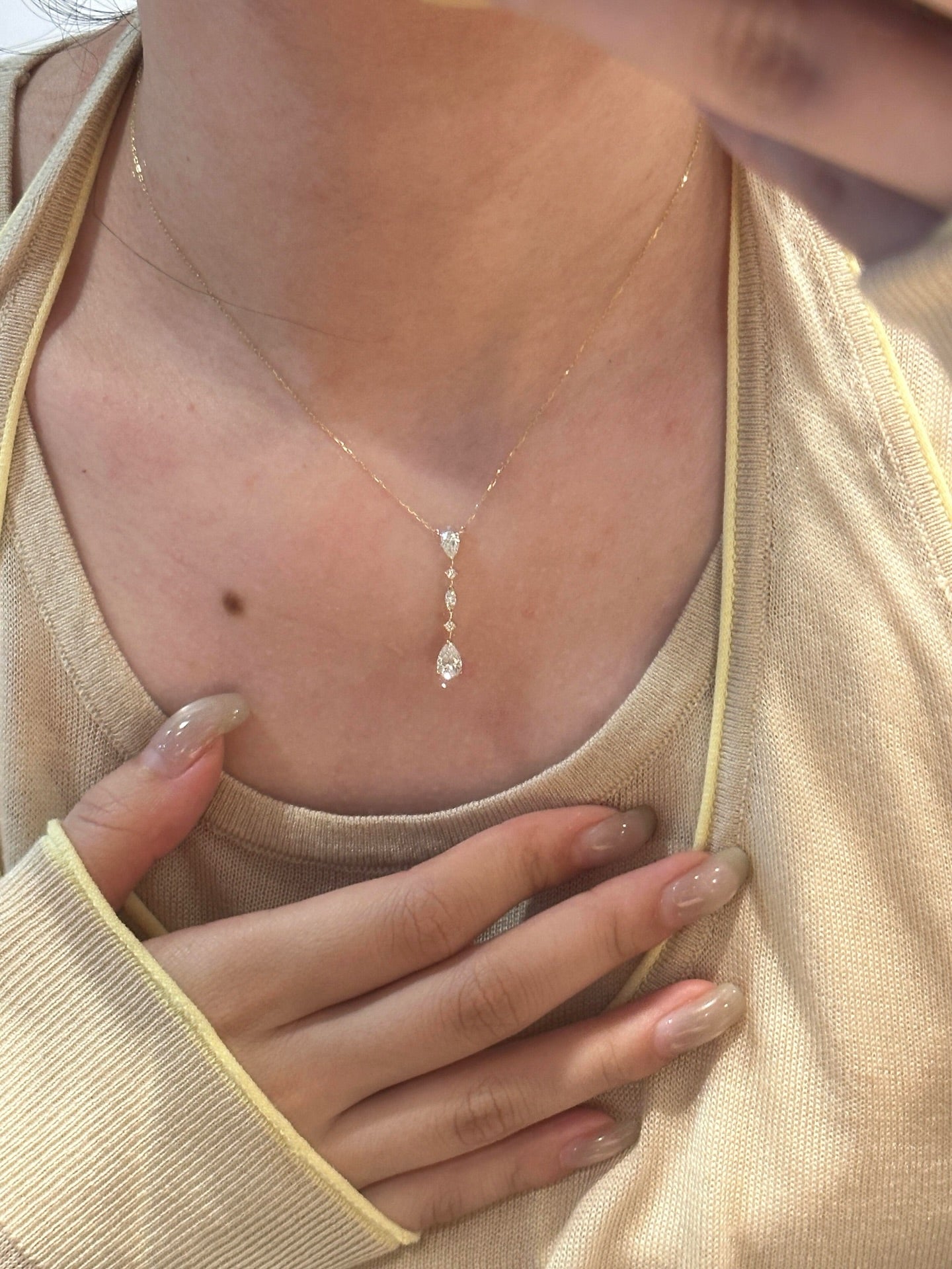 Diamond Pear drop Necklace