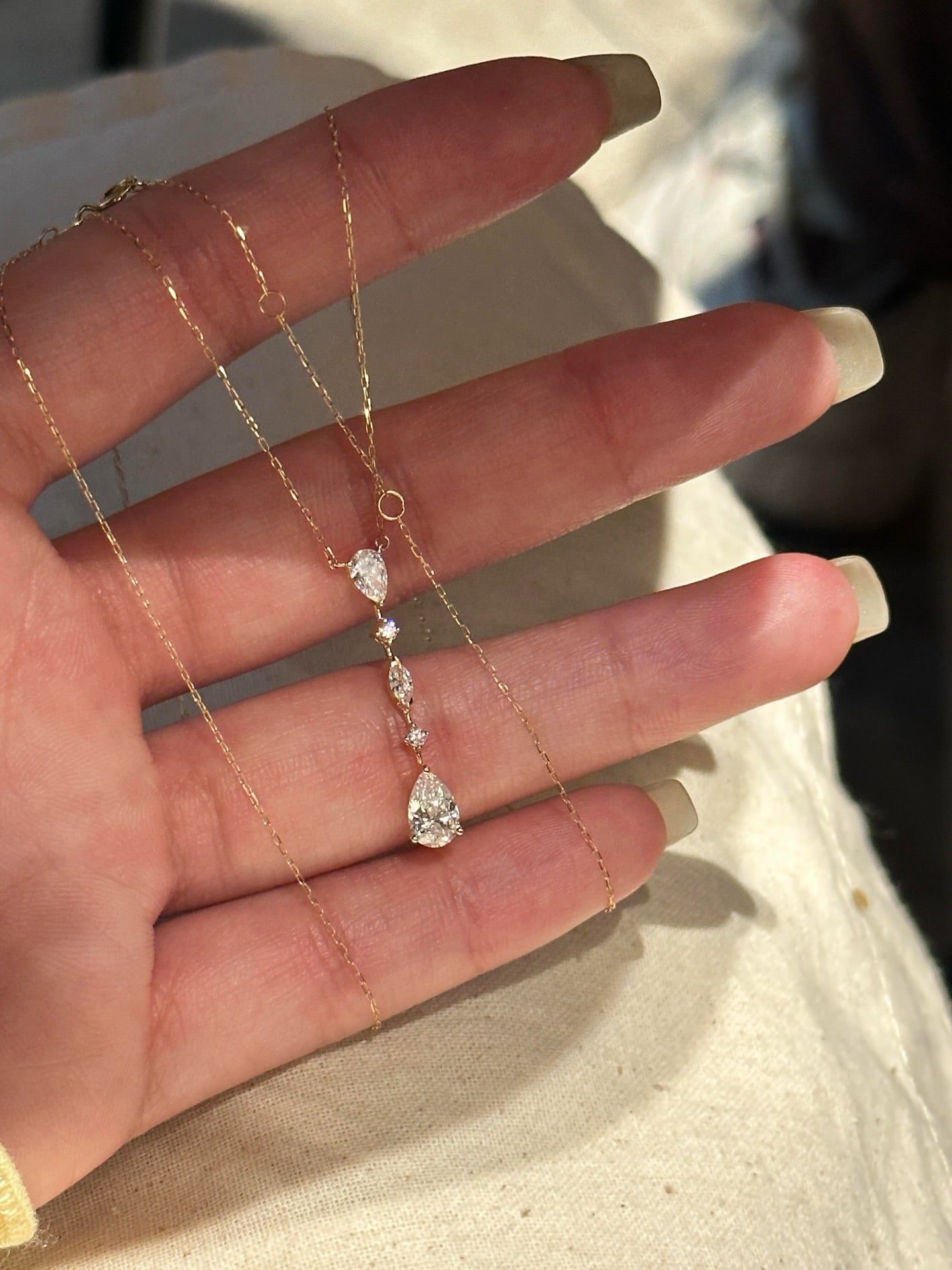 Diamond Pear drop Necklace
