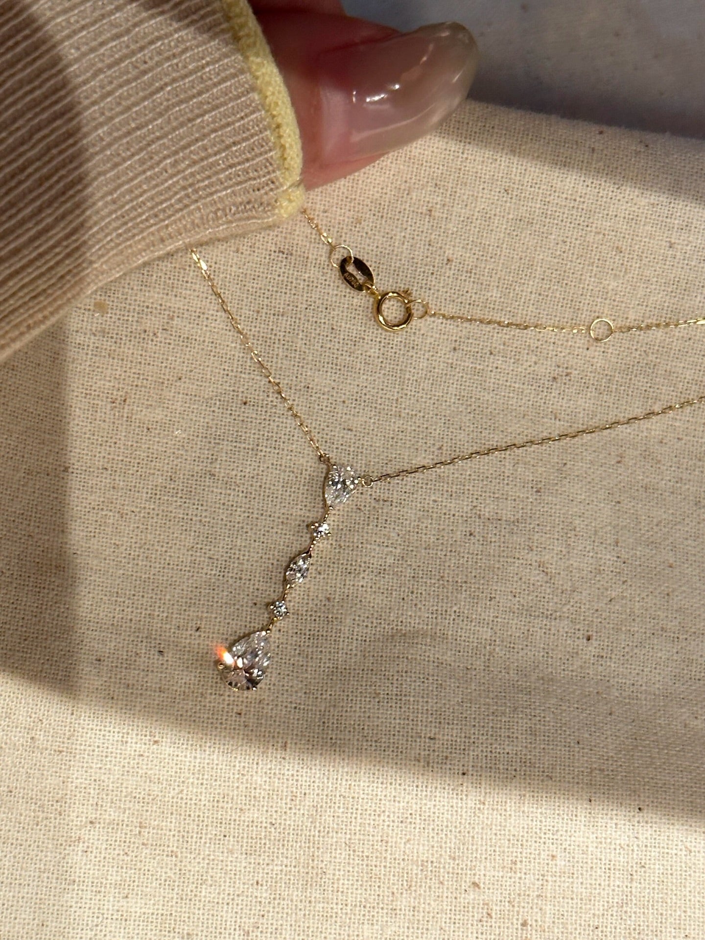 Diamond Pear drop Necklace