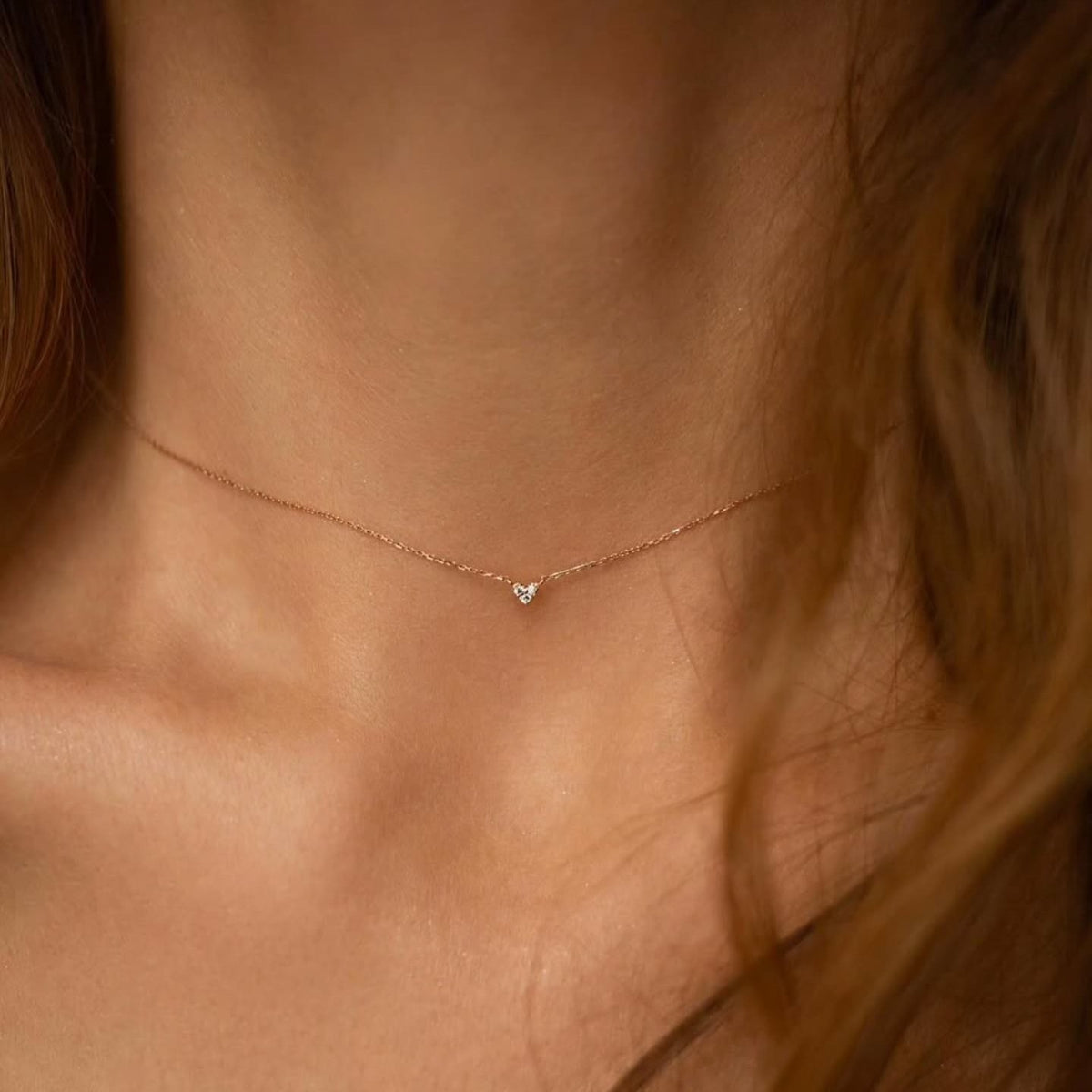 Collier cœur en micro diamant