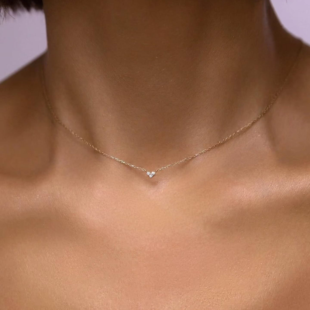 Collier cœur en micro diamant
