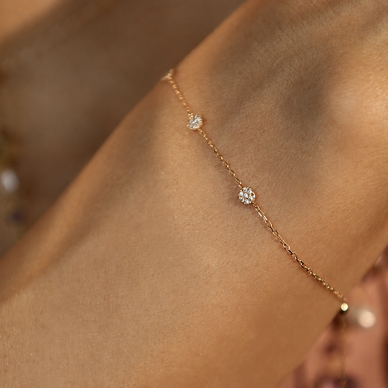 3 round diamond bracelet