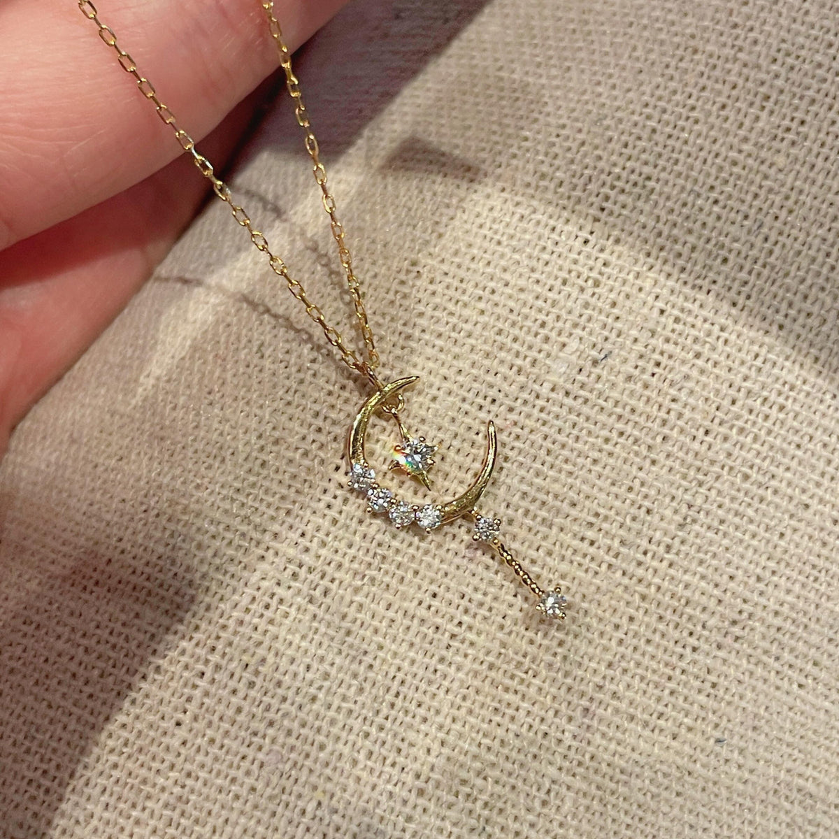 Crescent moon Star Necklace