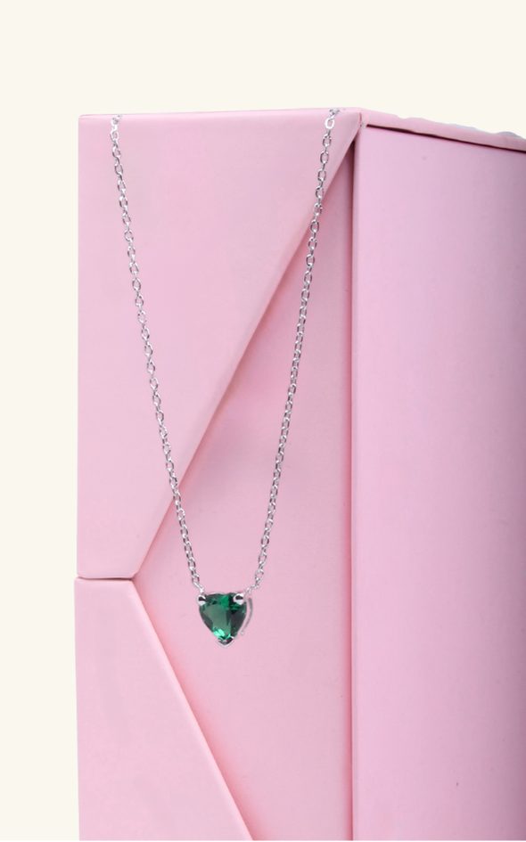Emerald heart necklace