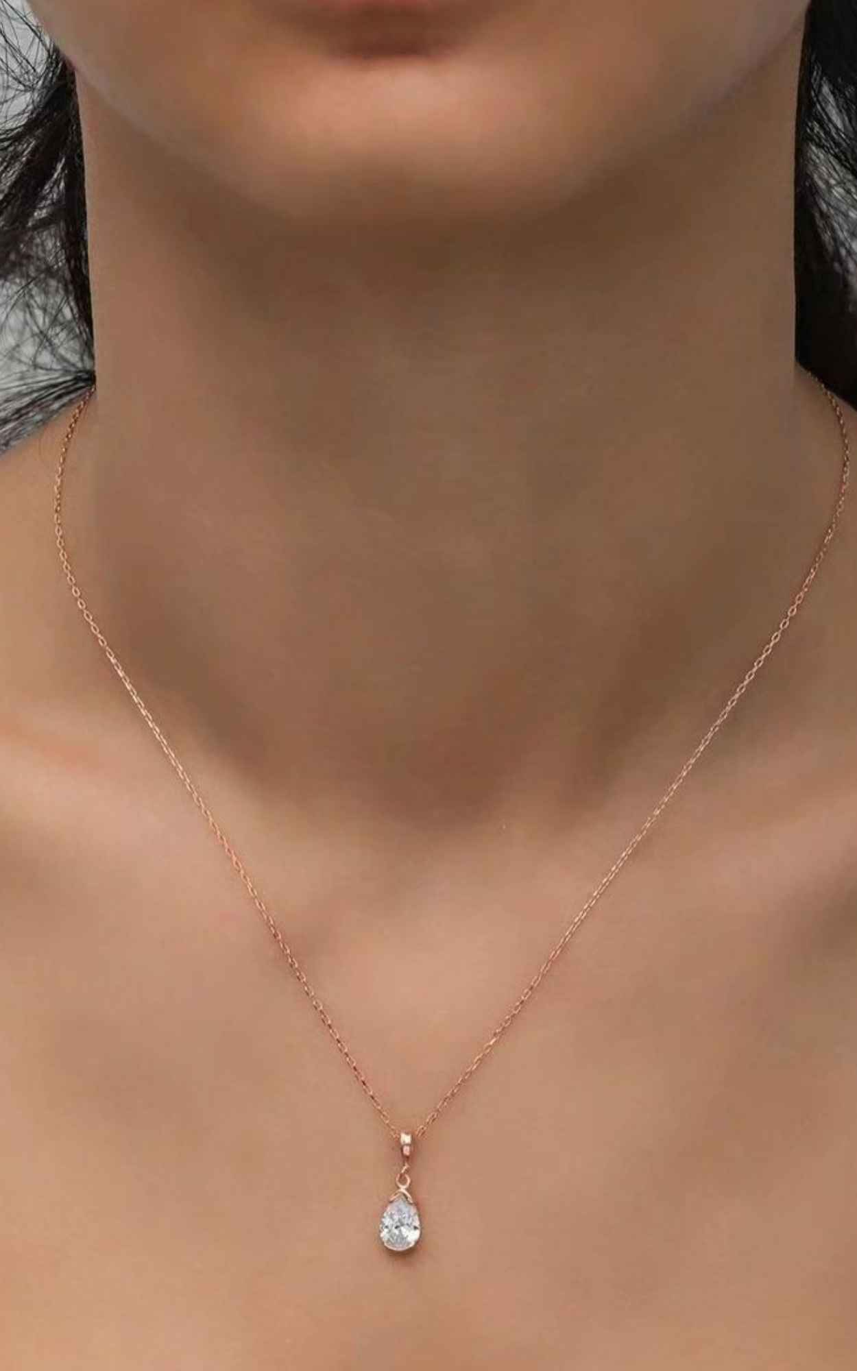 Pear Cut Solitaire Necklace