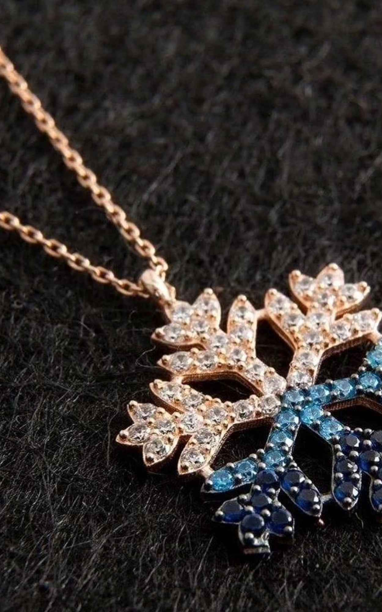 Blue Snowflake Necklace