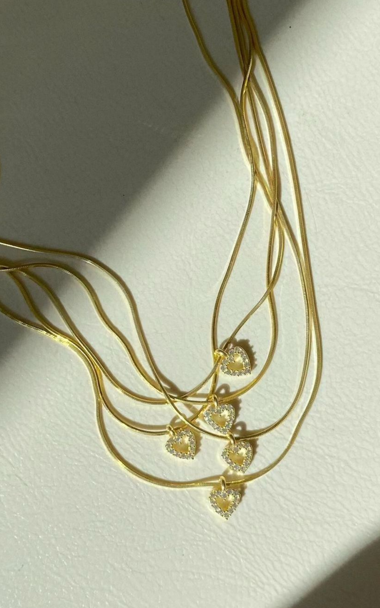 Mini diamantlinje hjerte halskæde