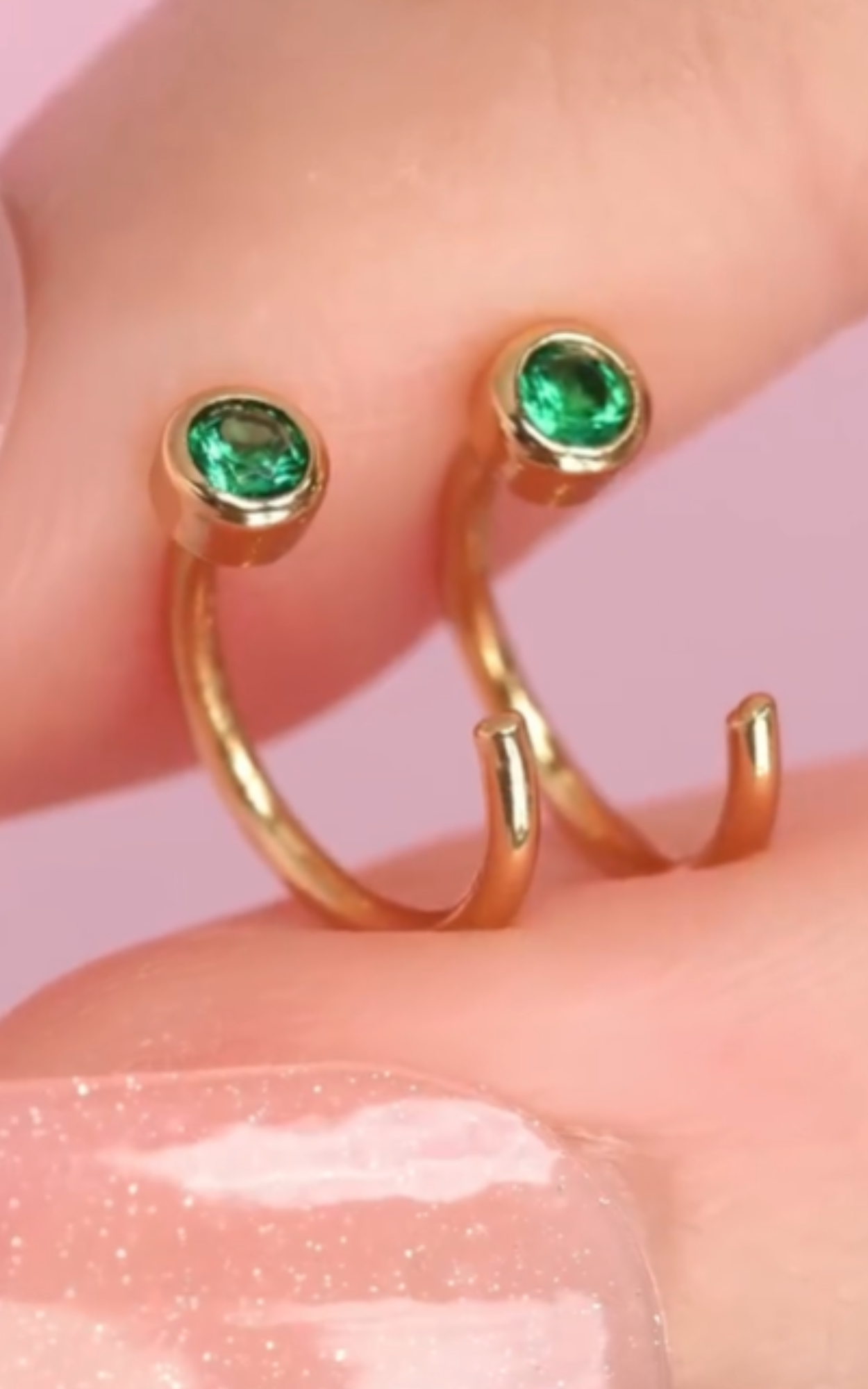 Multicoloured Gemstone Cuff Earrings