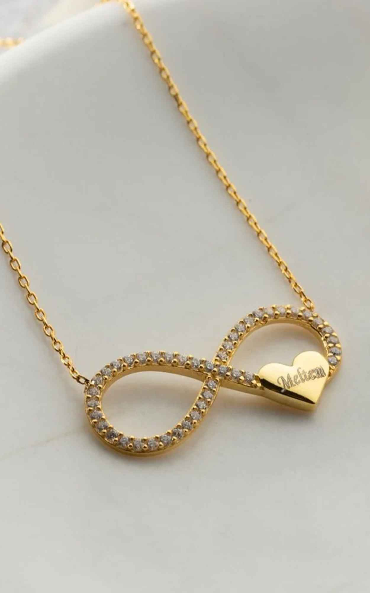 Custom Engraved Infinity Necklace
