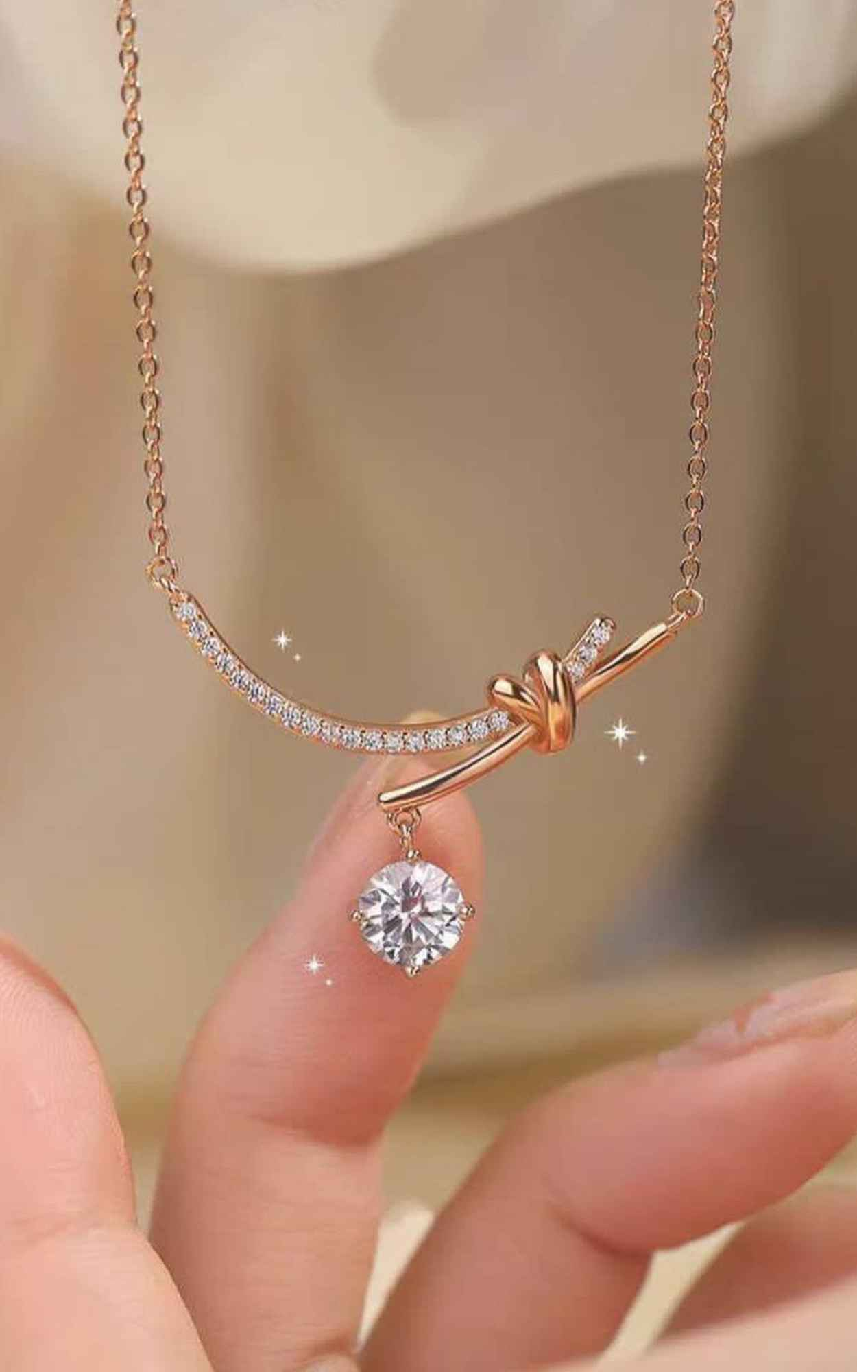 Solitaire Drop Necklace