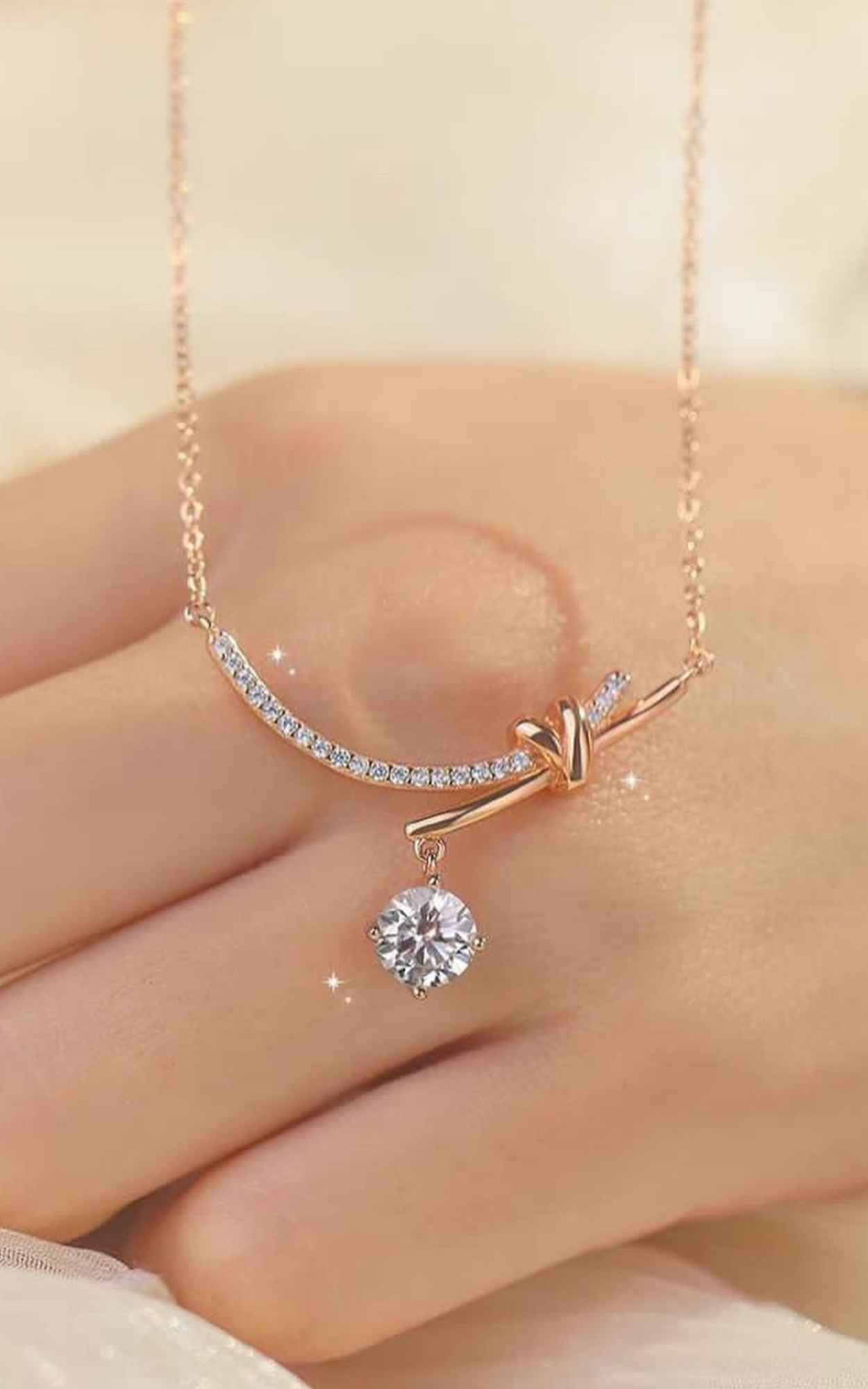 Solitaire Drop Necklace