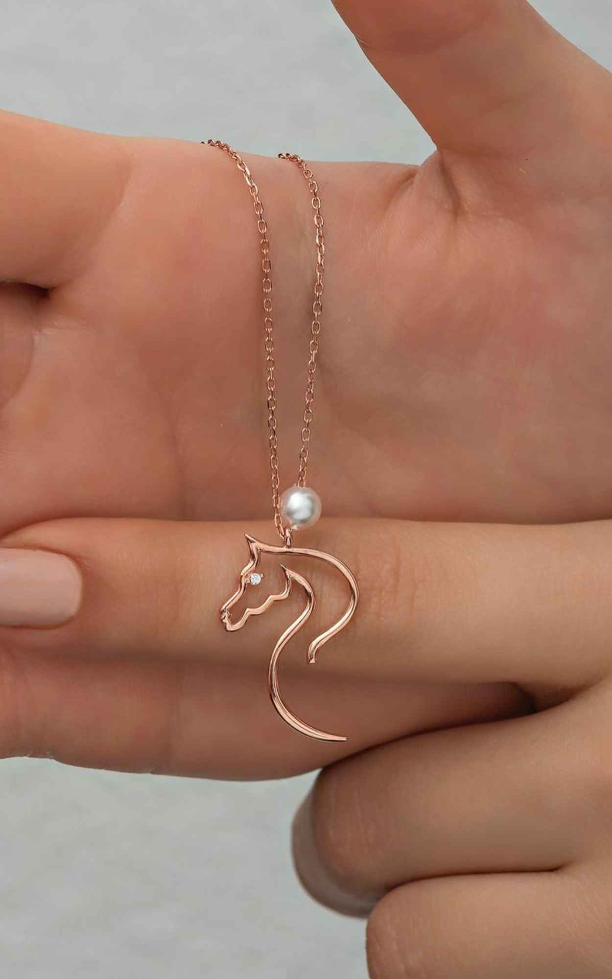 Pearl Horse Necklace