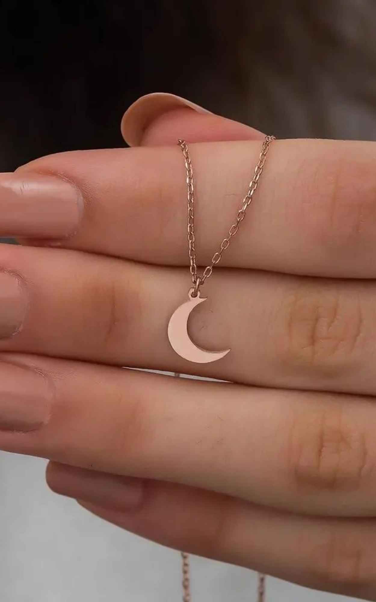 Plain Half Moon Necklace