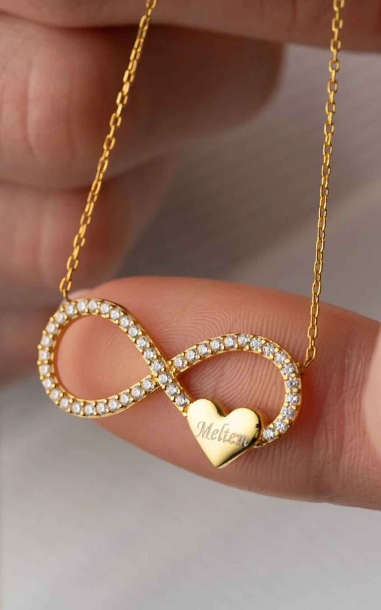 Custom Engraved Infinity Necklace