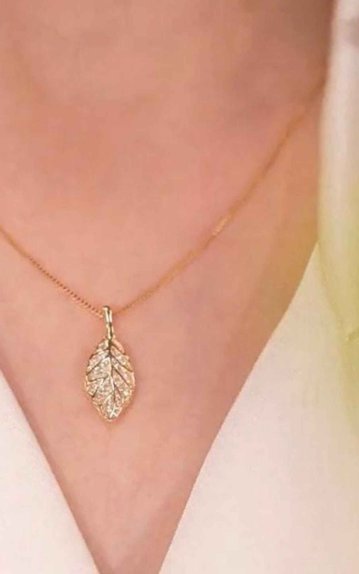 Diamond Leaf Necklace