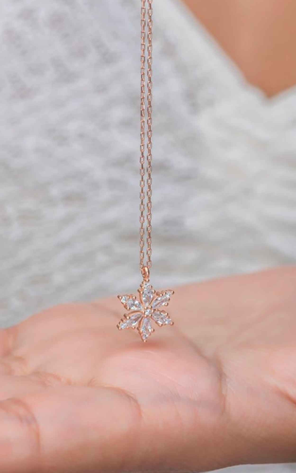 Diamond Marquise Flower Necklace
