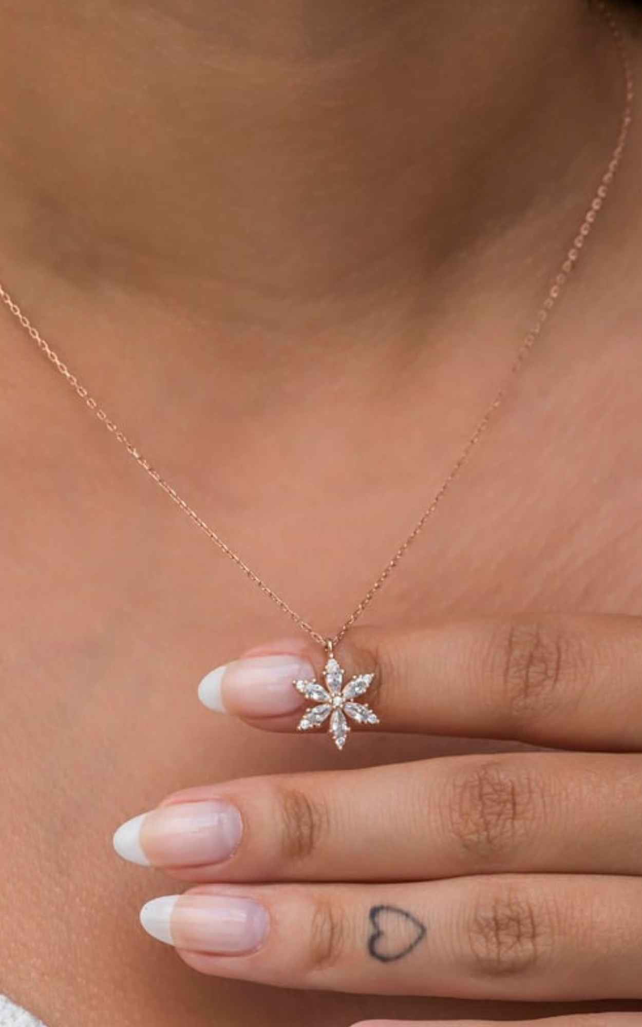 Diamond Marquise Flower Necklace
