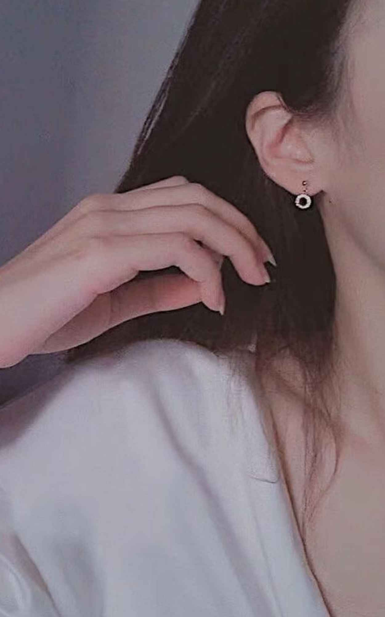 Diamond Round drop Earrings