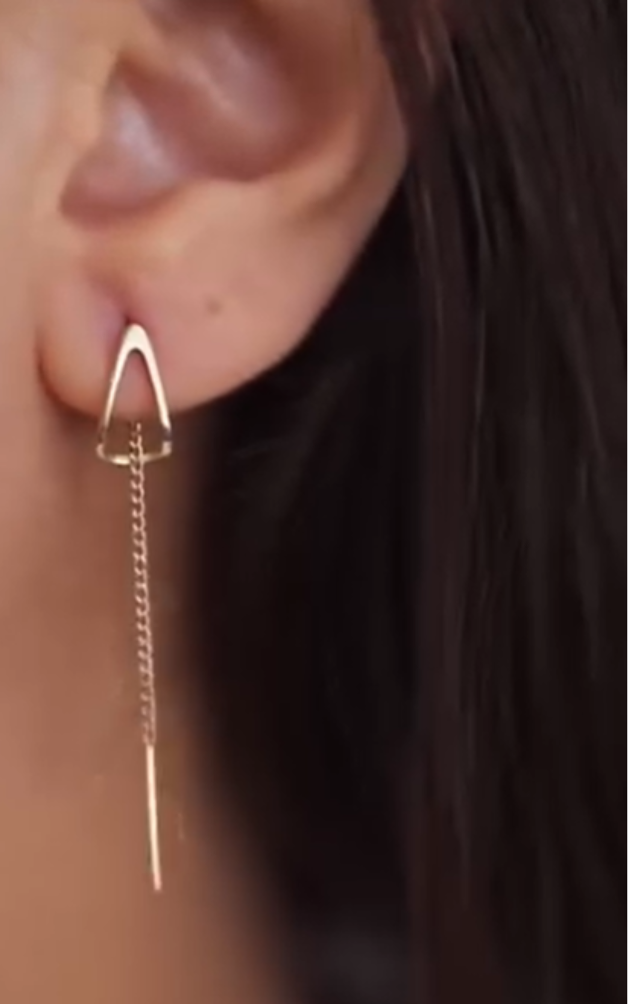 Tear Drop Chain Earrings
