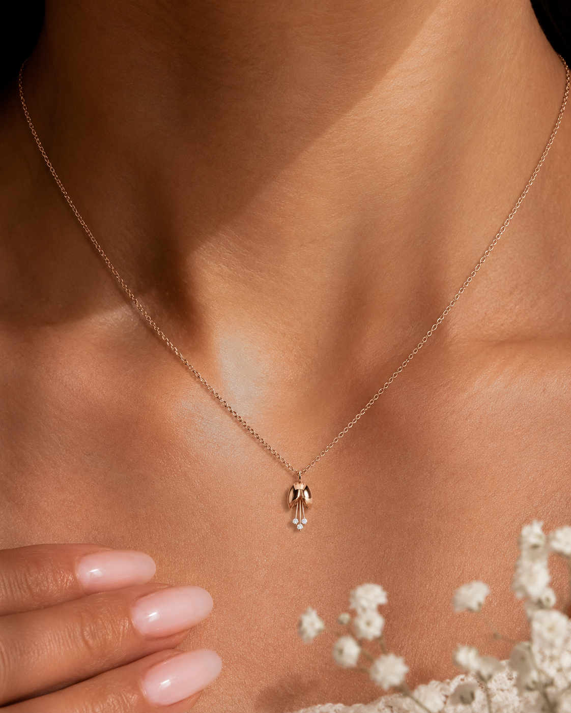 3 Diamond flower necklace