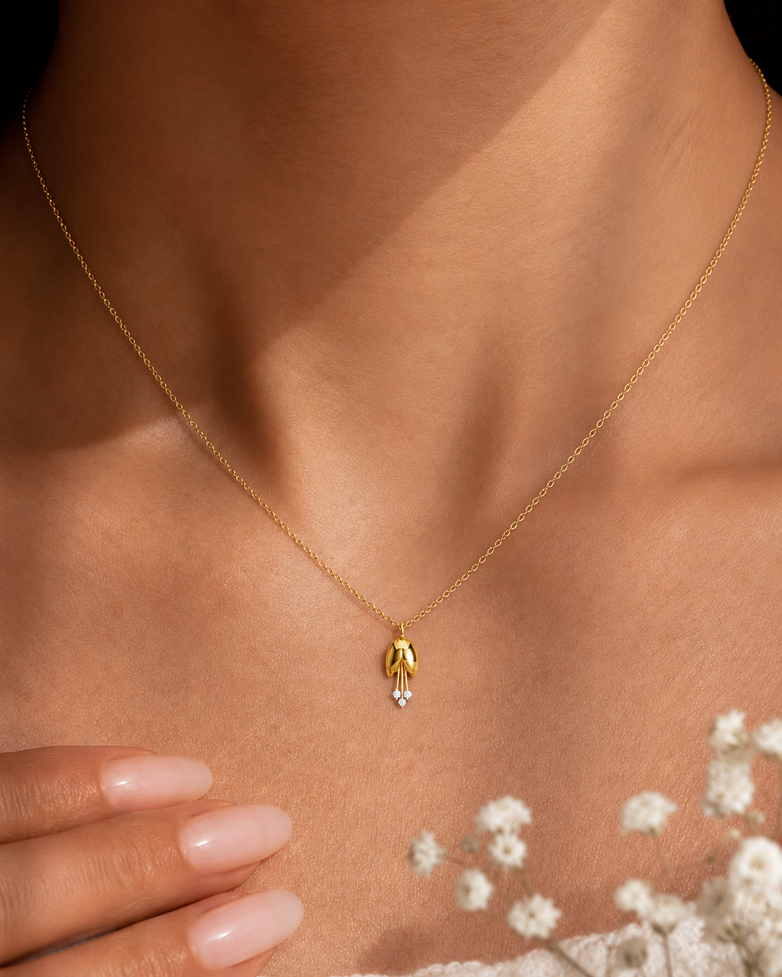 3 Diamond flower necklace