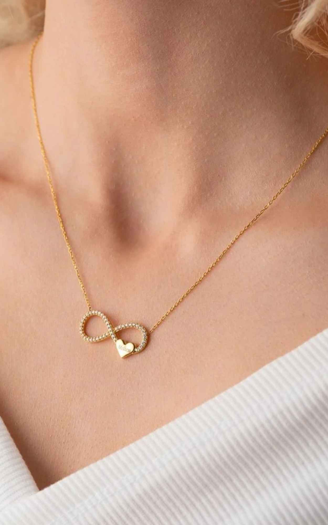 Custom Engraved Infinity Necklace