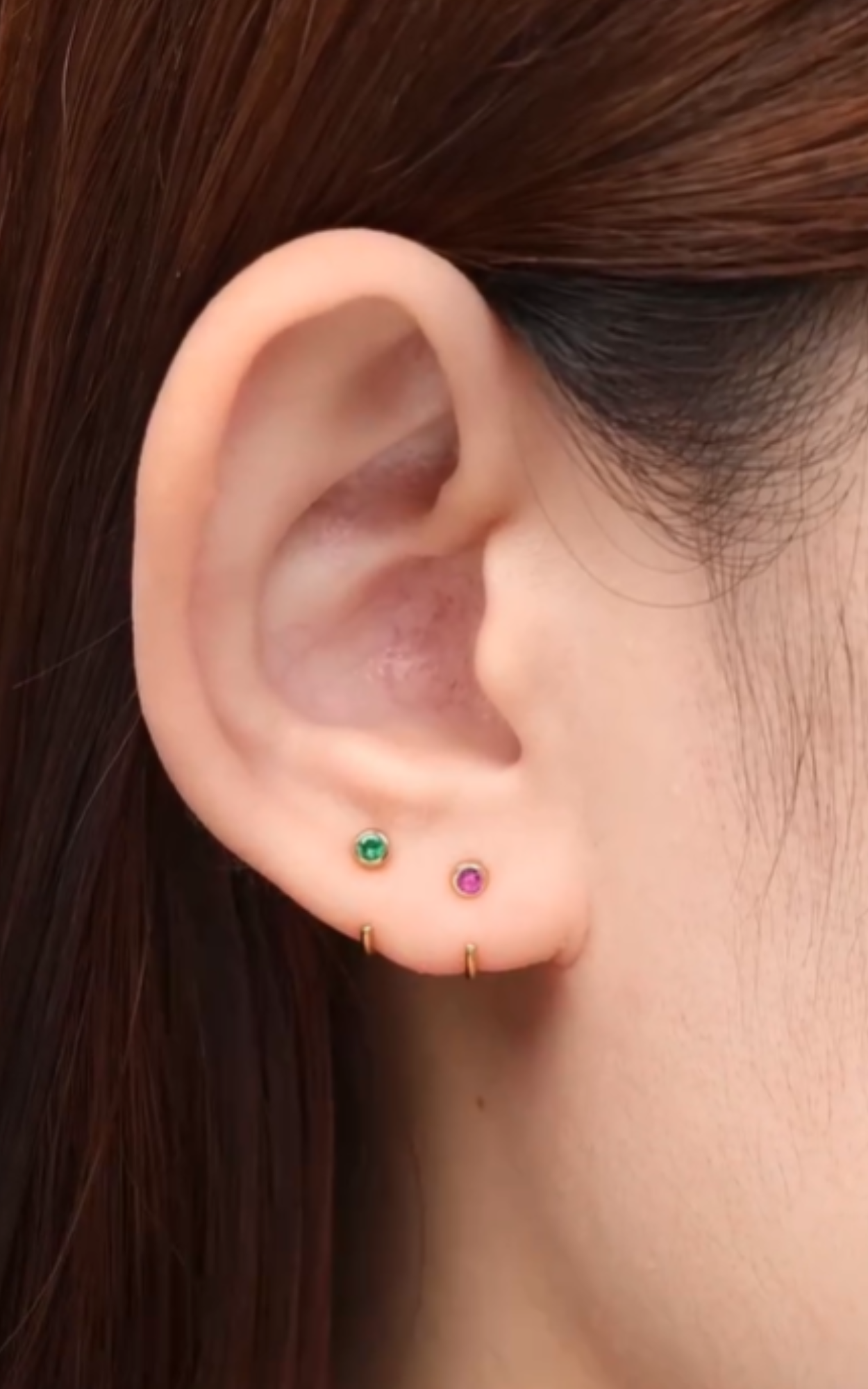 Multicoloured Gemstone Cuff Earrings
