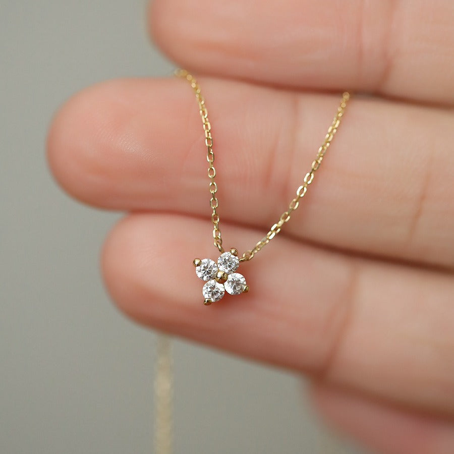 4 Diamond Flower Necklace