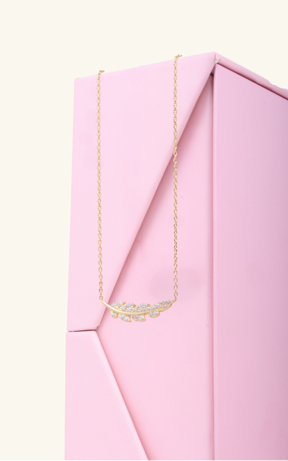 Diamond Feather Necklace