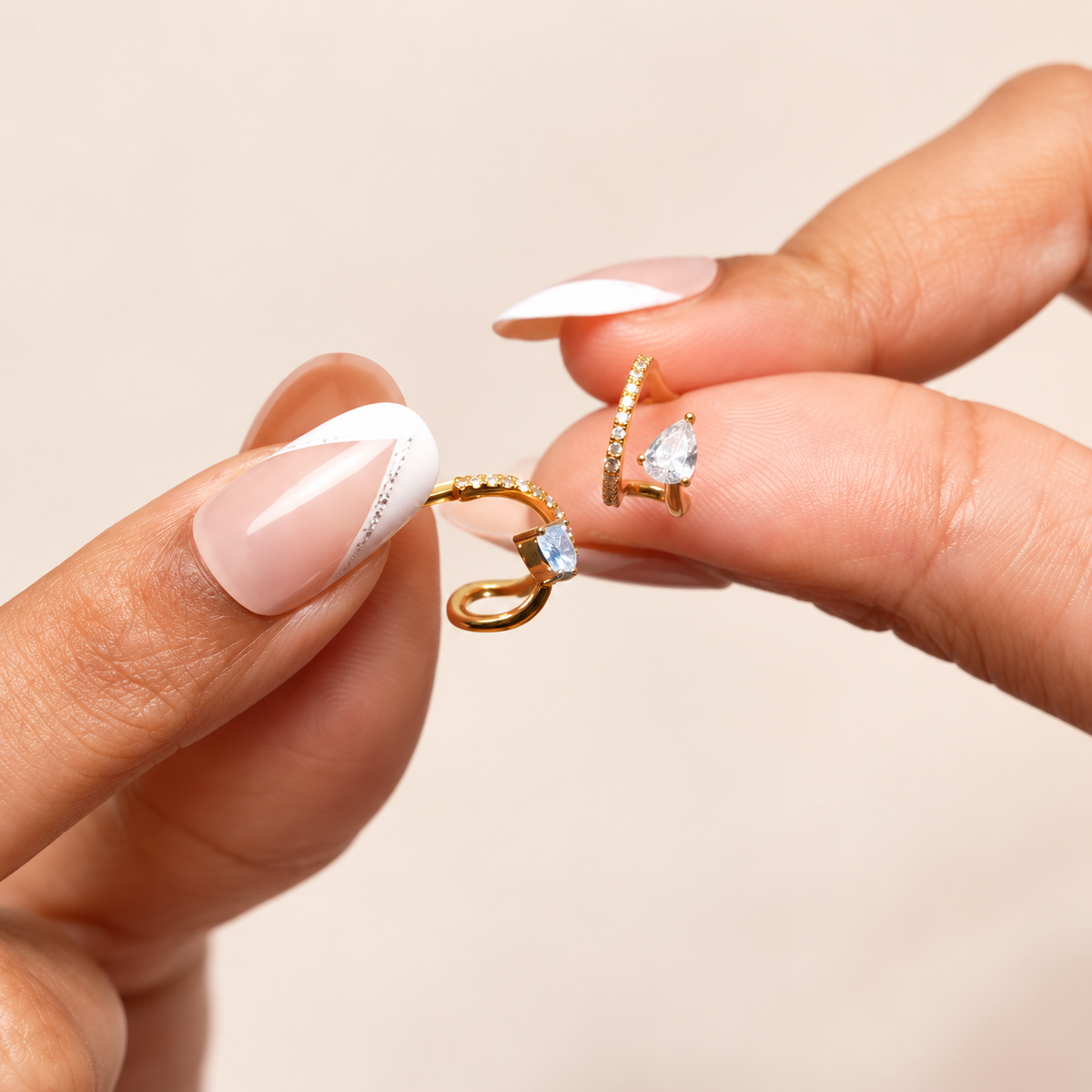 Solitaire Pear Jacket Earring