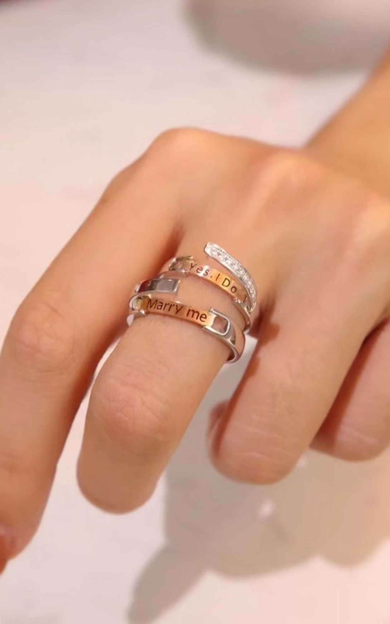 Hidden Message Couple Rings