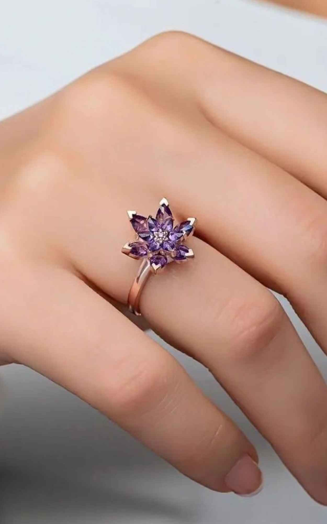 Purple flower Ring