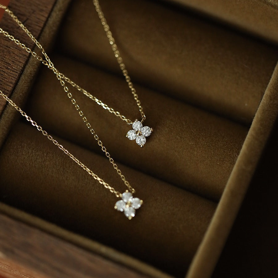 4 Diamond Flower Necklace