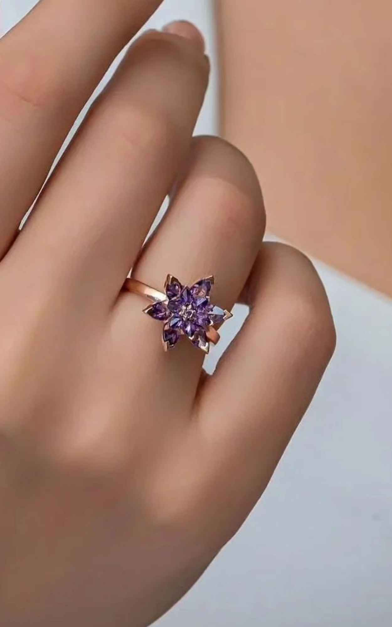 Purple flower Ring