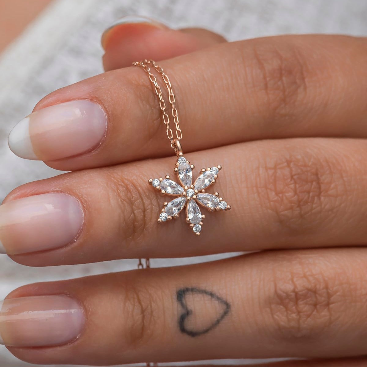 Diamant Marquise Blomsterhalskæde