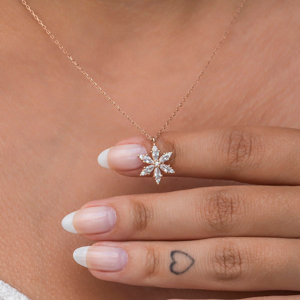 Diamond Marquise Flower Necklace
