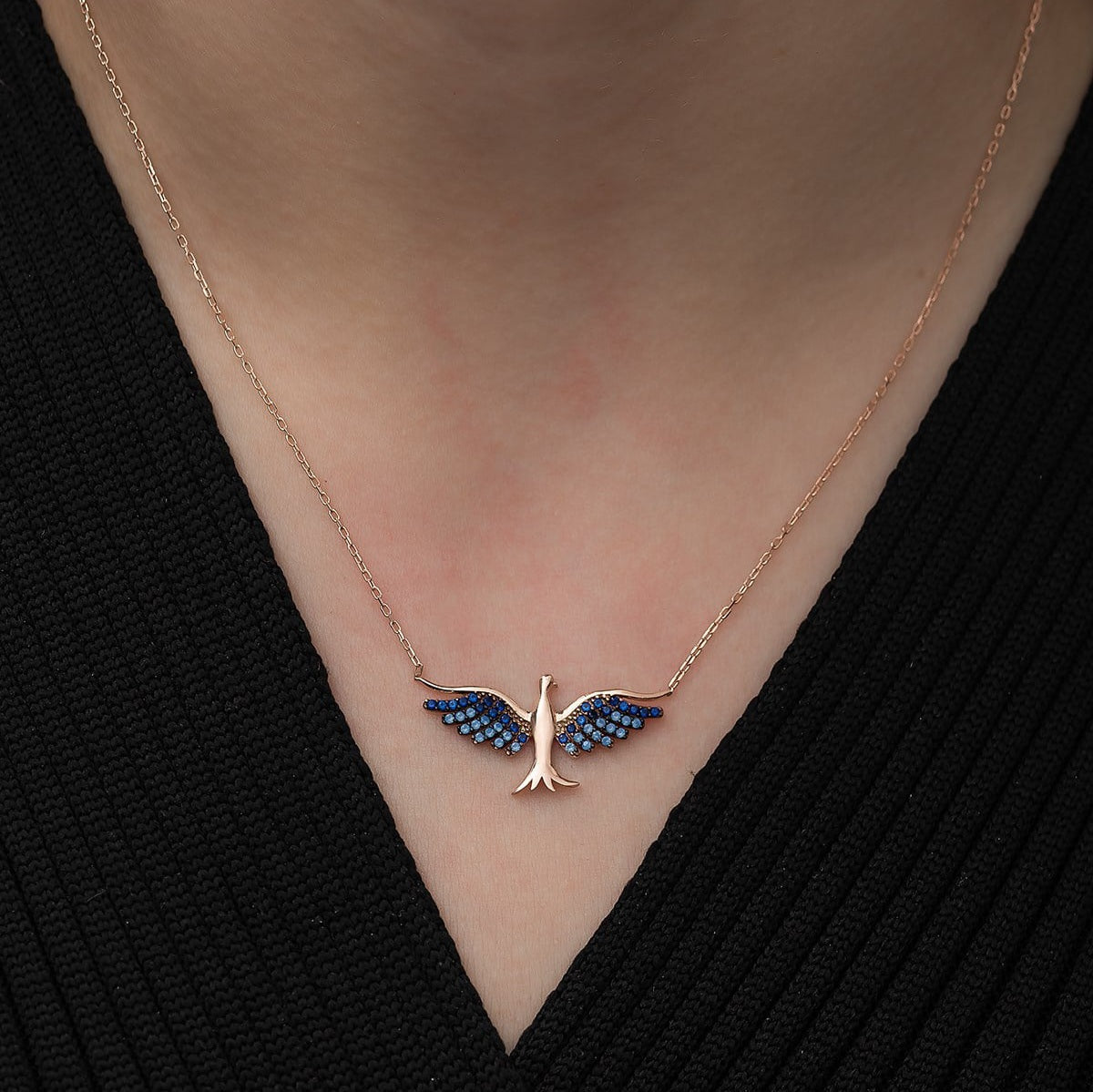Collier Oiseau Bleu
