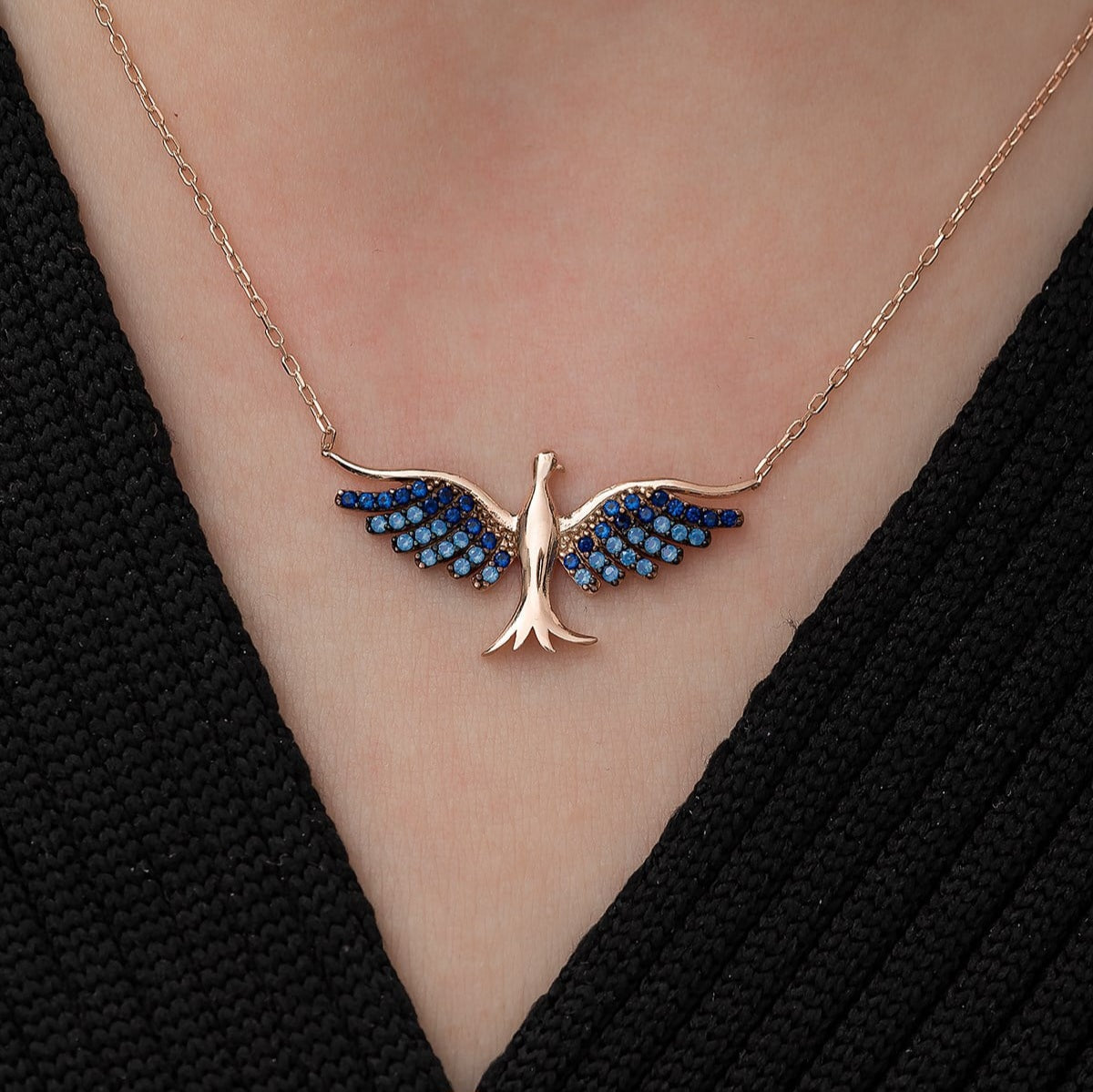 Collier Oiseau Bleu
