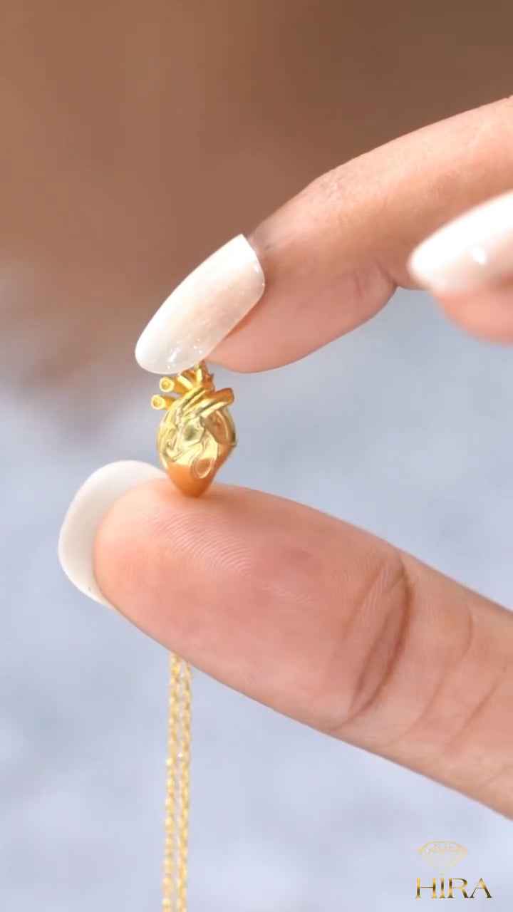 925Silver 3D Heart Anatomy Necklace