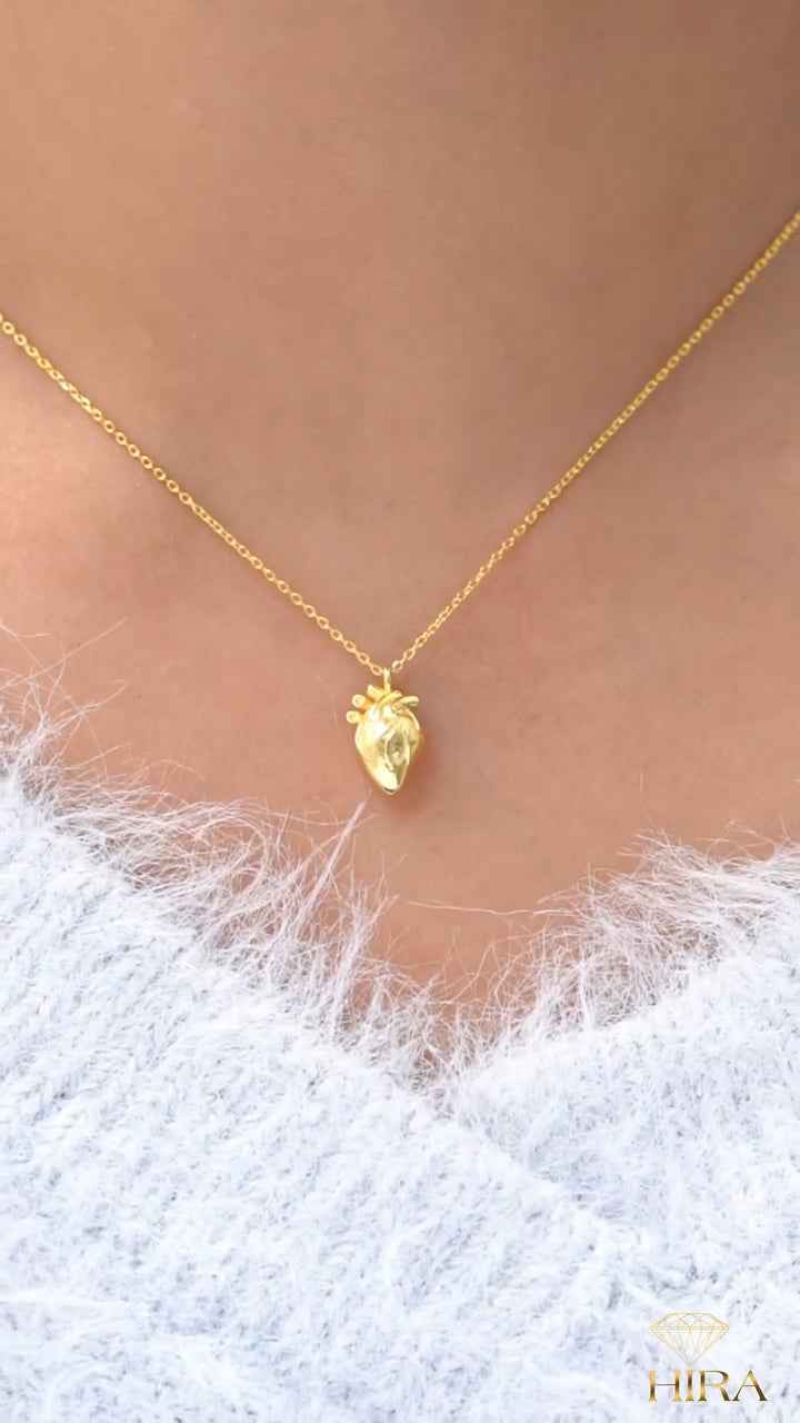 925Silver 3D Heart Anatomy Necklace