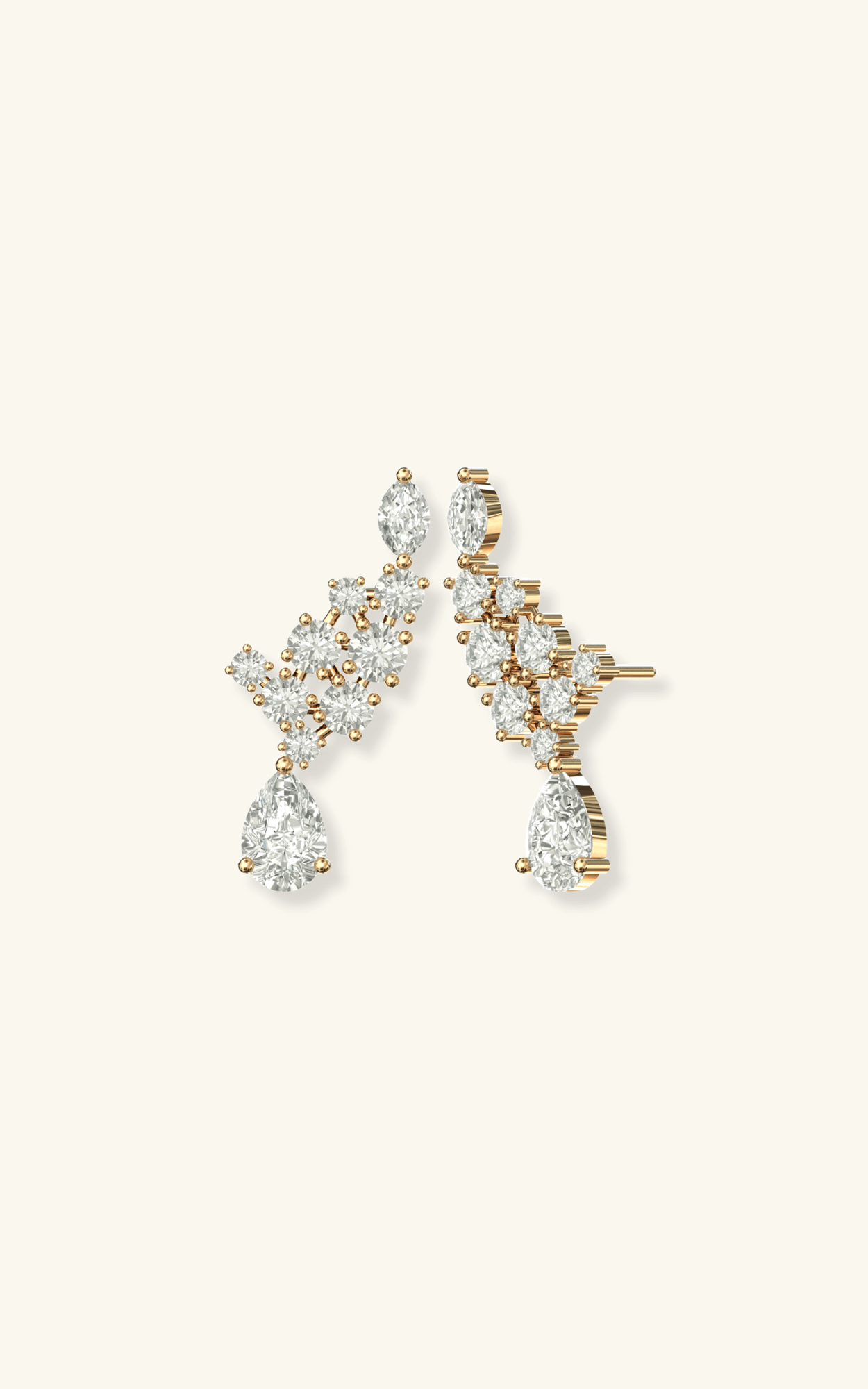 Boucles d'oreilles pendantes asymétriques