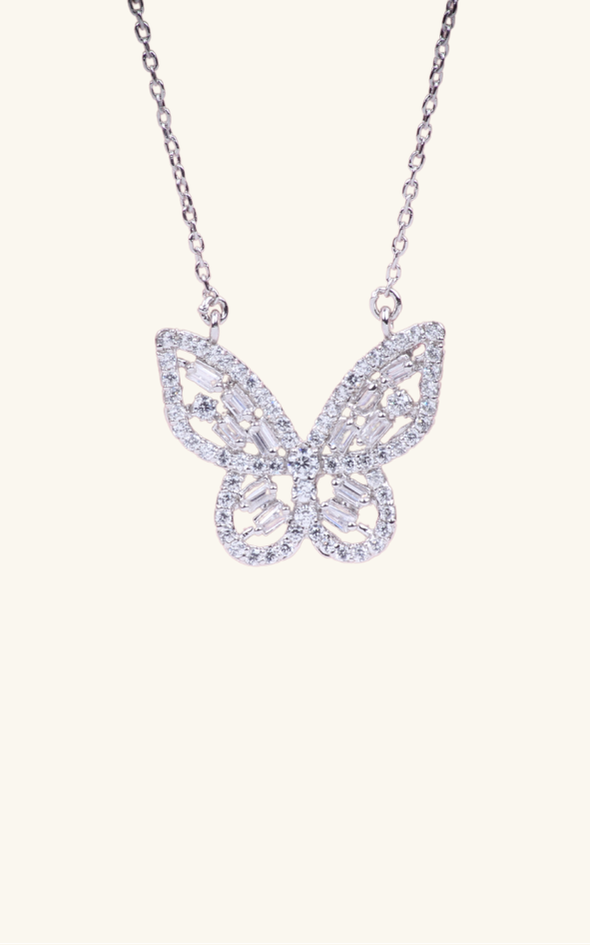 Baguette Butterfly Necklace
