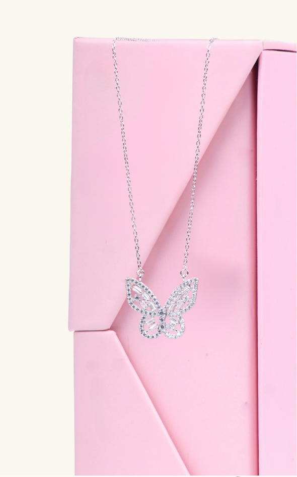 Baguette Butterfly Necklace