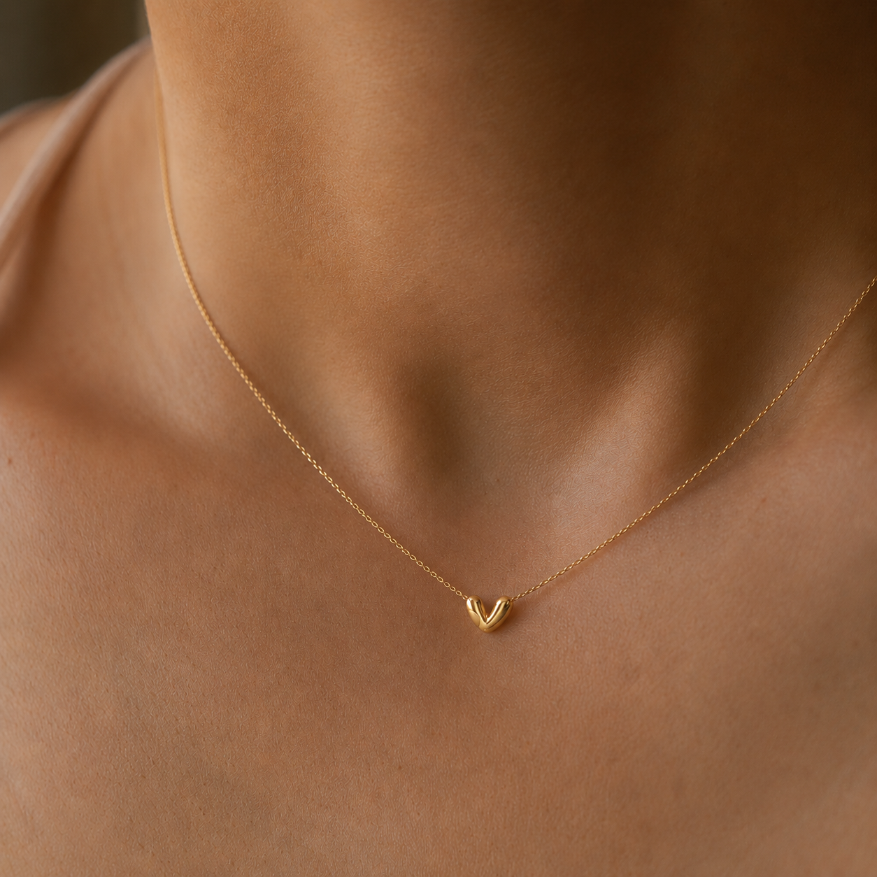 Collier Coeur en Noix de Cajou